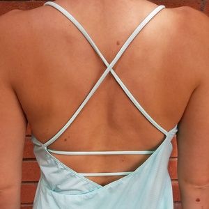 Lululemon strappy blue yoga tank